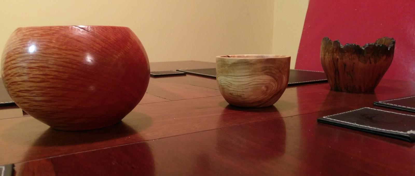 series of turned bowls