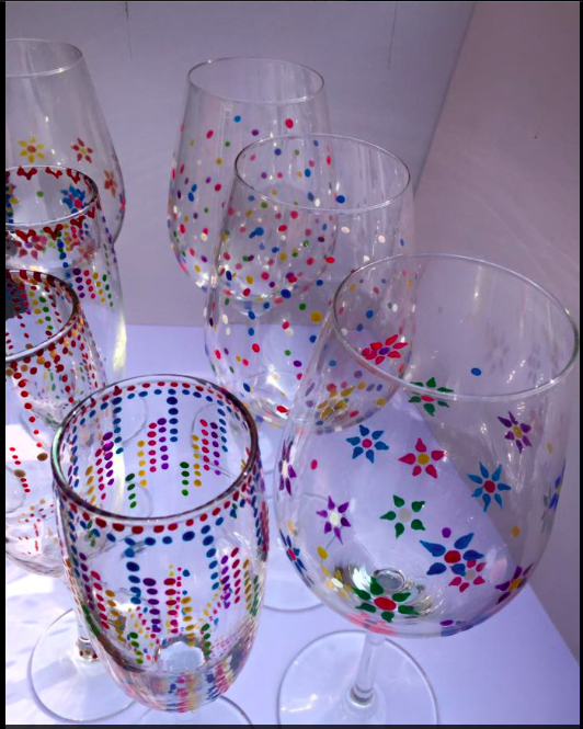 Some of my hand painted glasses