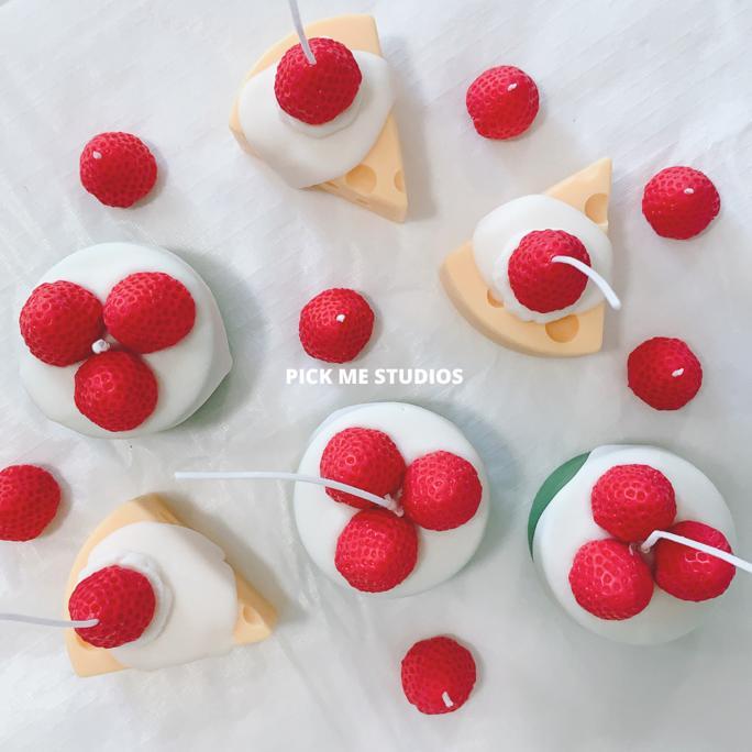 Strawberry Fest- Handmade Strawberry Dripping Cake Soy Wax Scented Candle