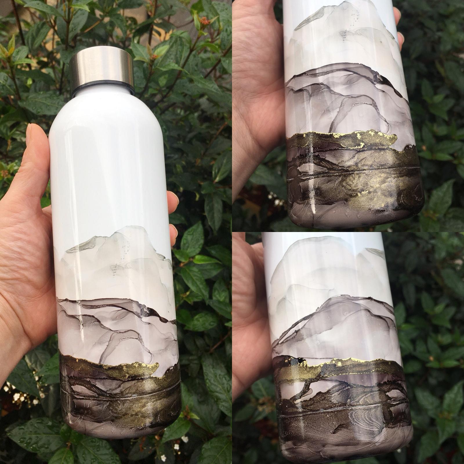 Alcohol Ink Painted water bottle
