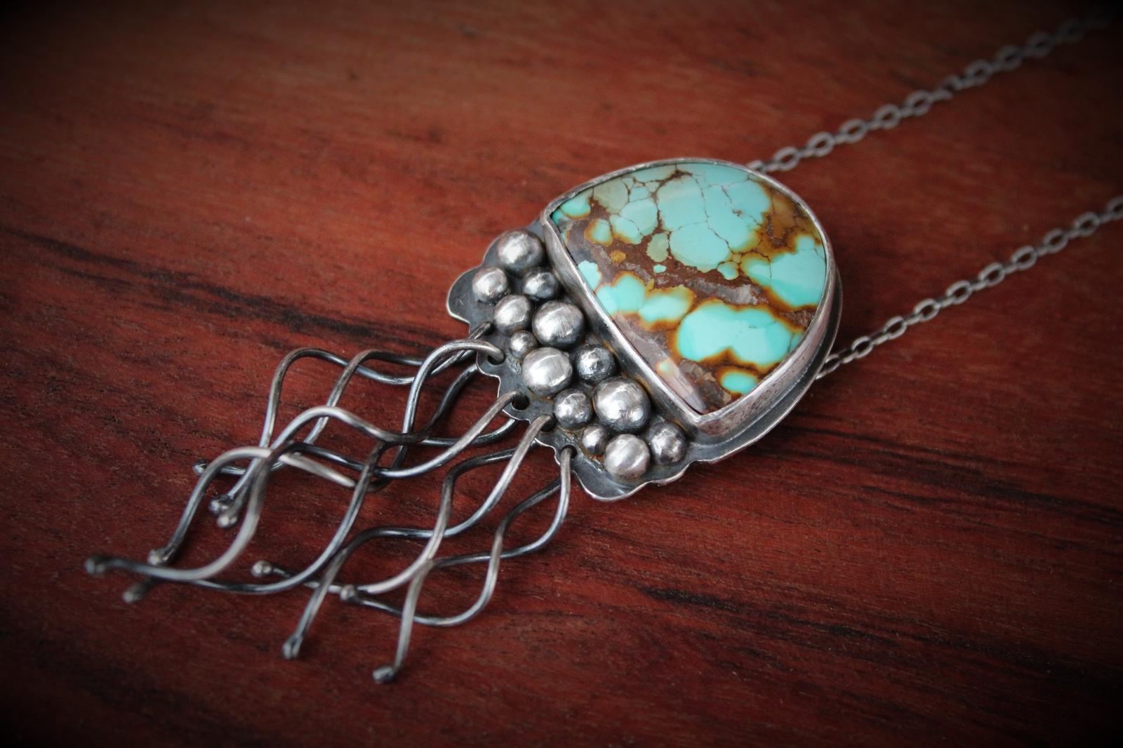 Jelly Fish and Hubei Turquoise Necklace