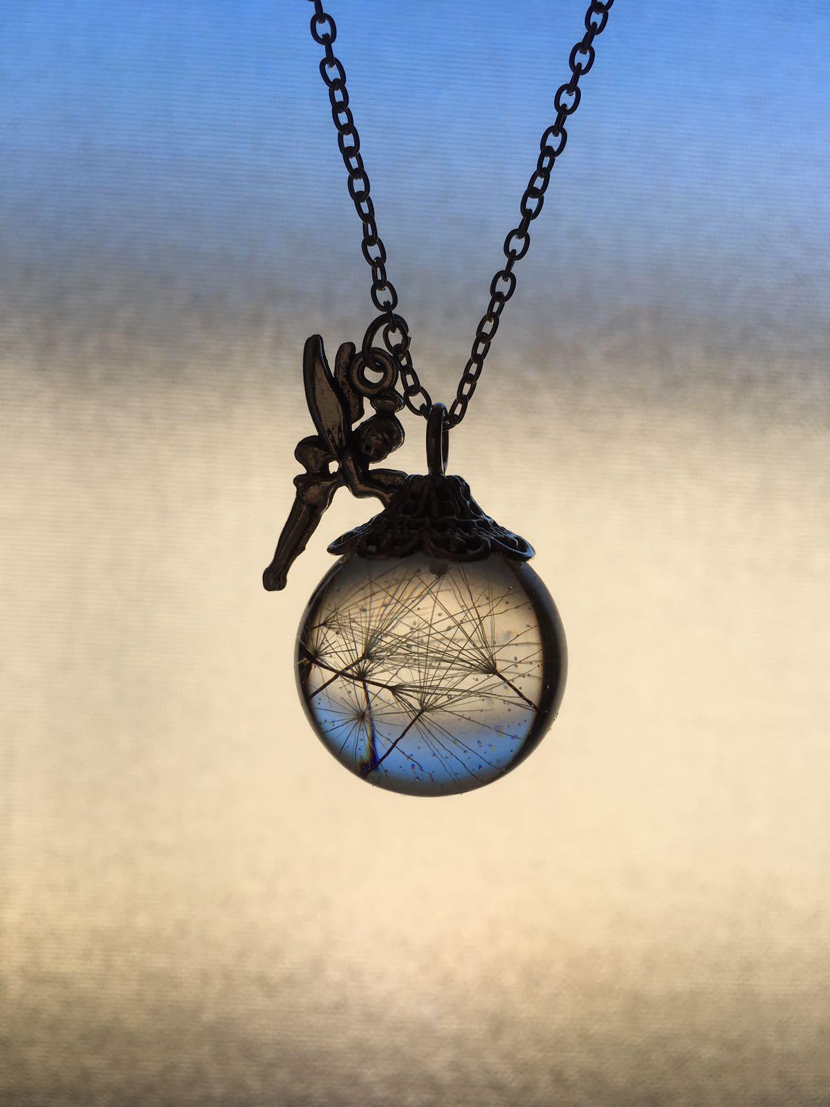 Dandelion Wish Fairy Orb Necklace
