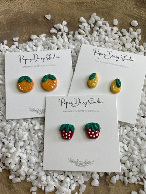 Fruit stud earrings