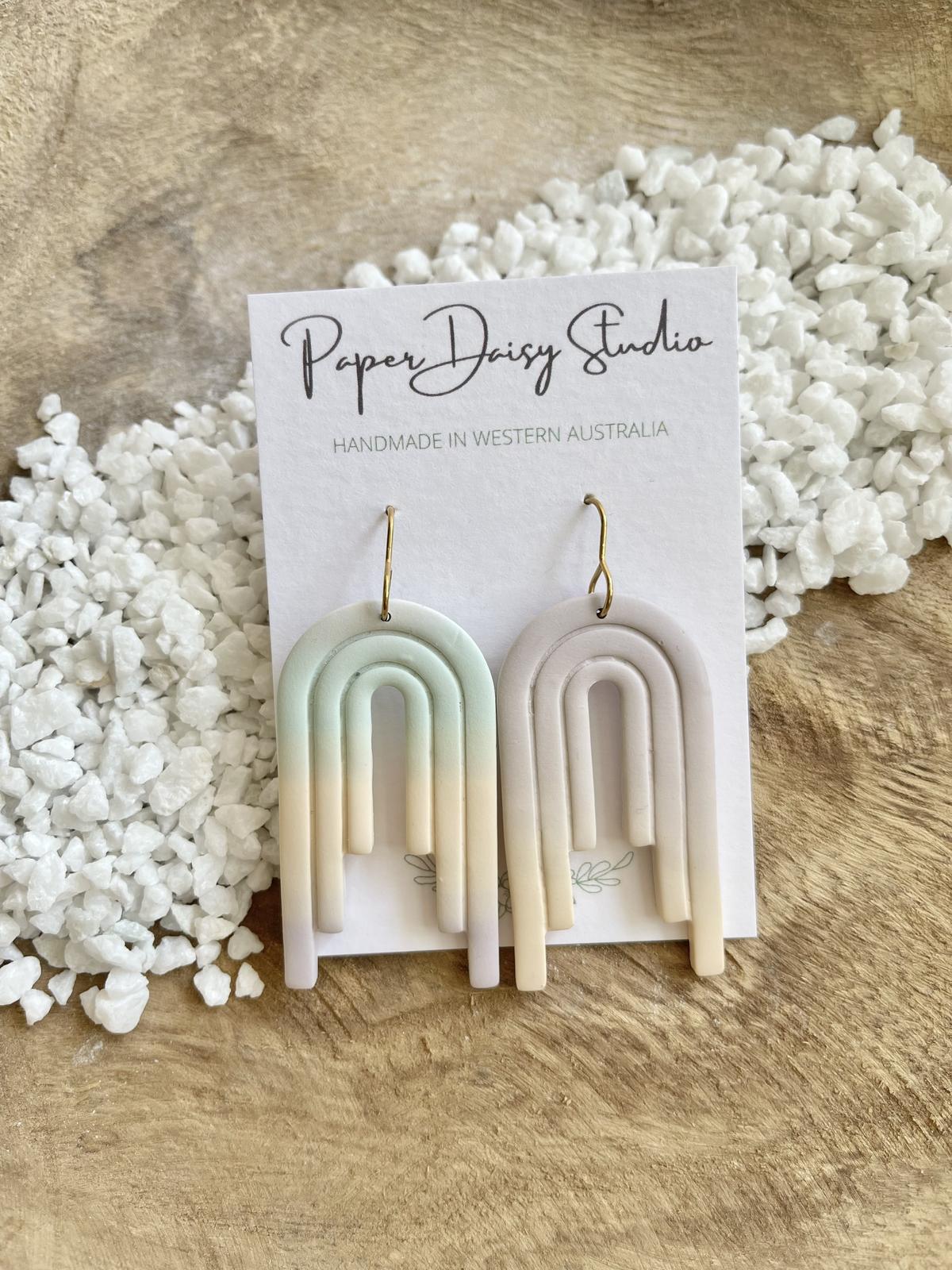 Boho Rainbow Ombre Arches (polymer clay)