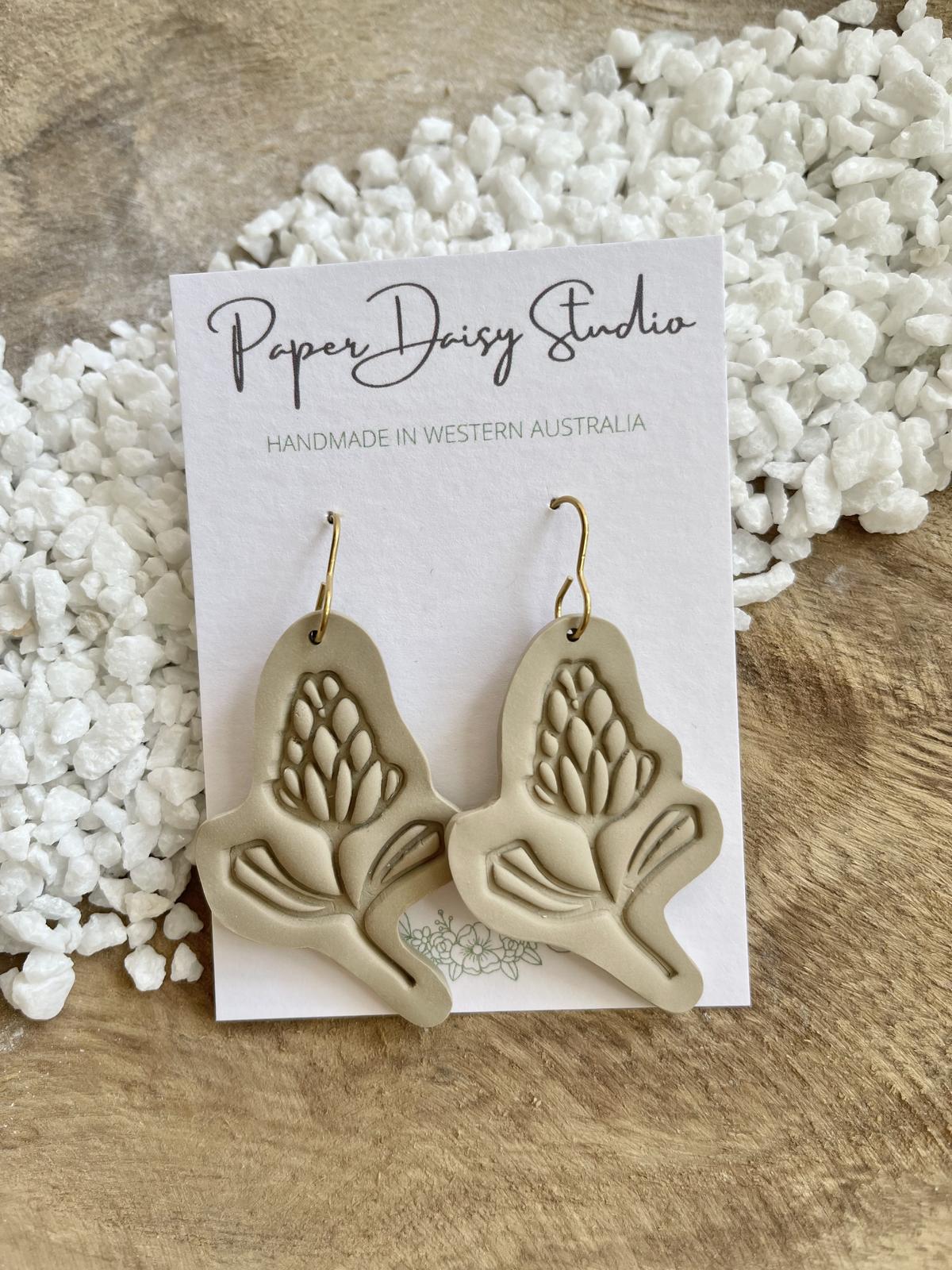 Leucadendron Earrings (polymer clay)