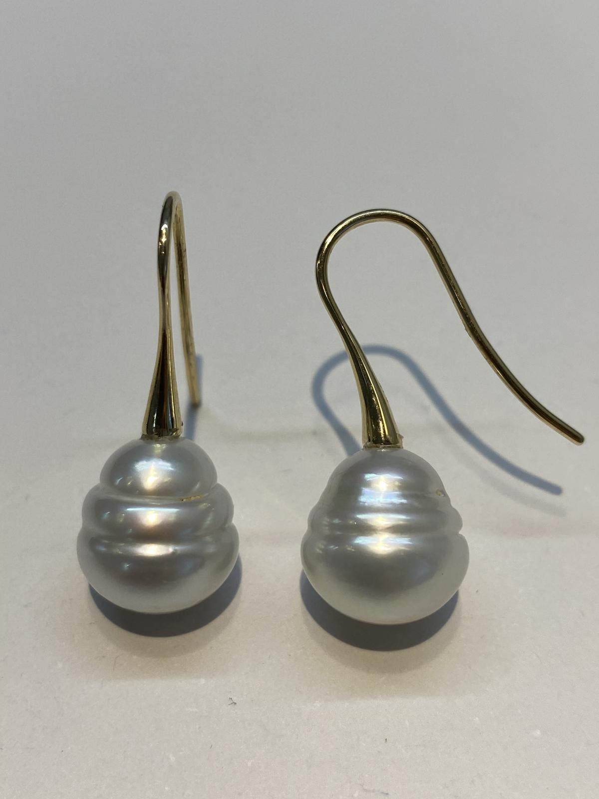 Circle Pearl Drop Earrings