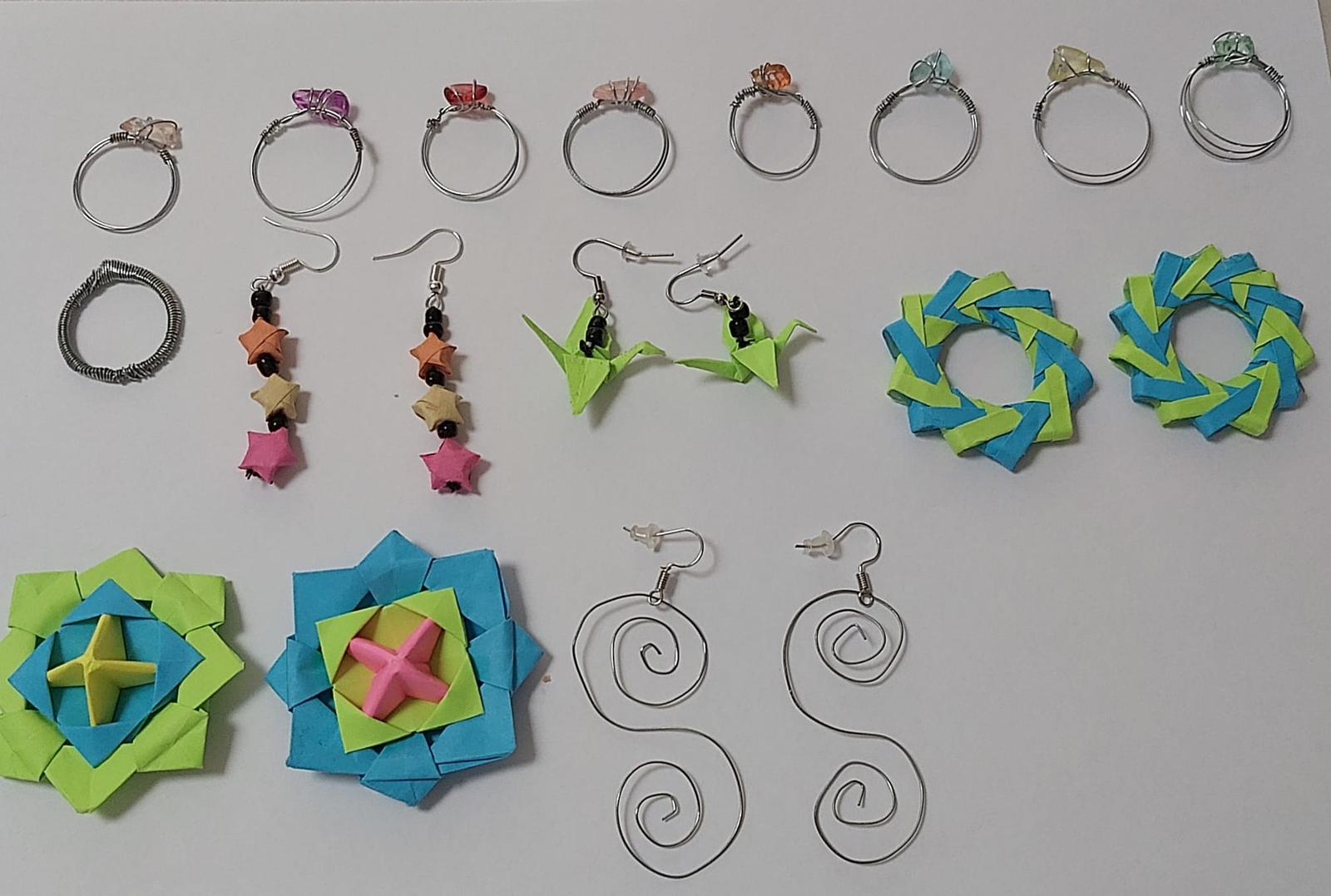 Variety rings & origami earrings