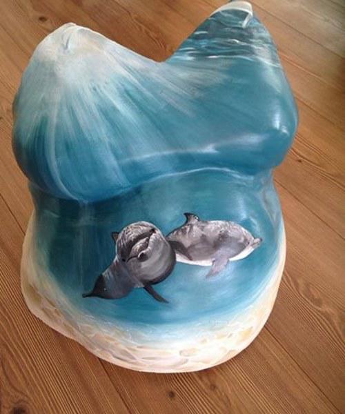 Dolphin Artwork Belly Cast