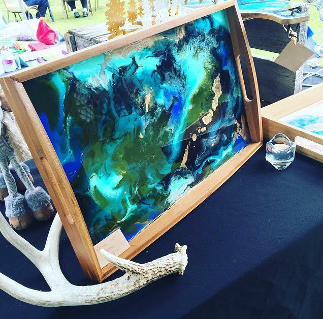 Serving Tray in Peacock