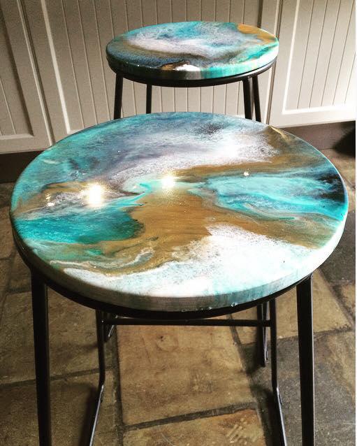Upcycled Resin Bar Stools