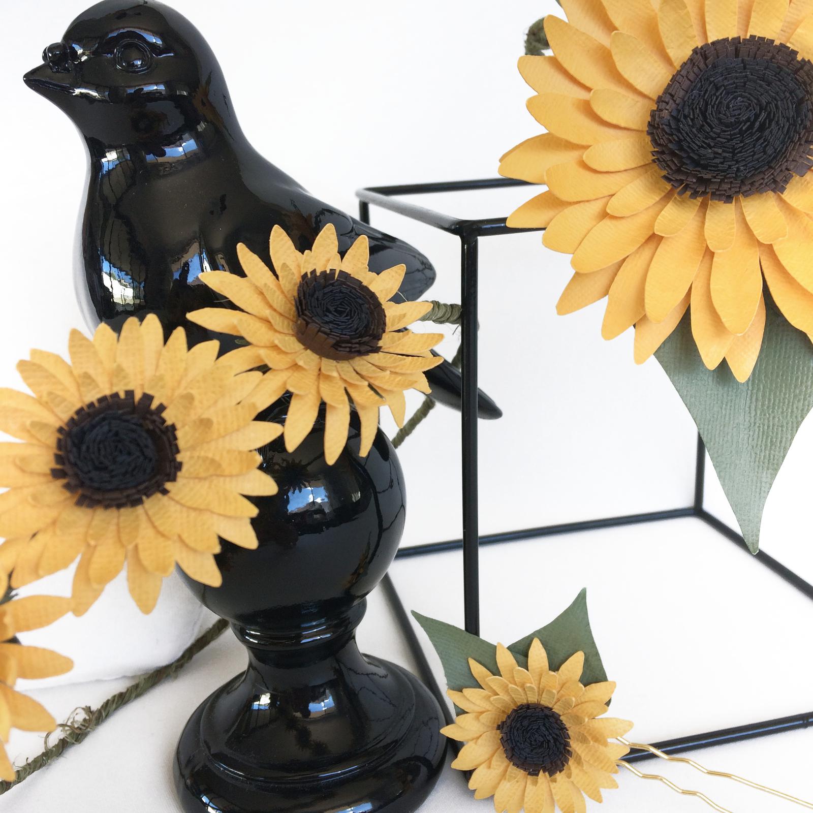 Paper Flower Sunflower Range Hair Accessories, Phantom Rose Artistry