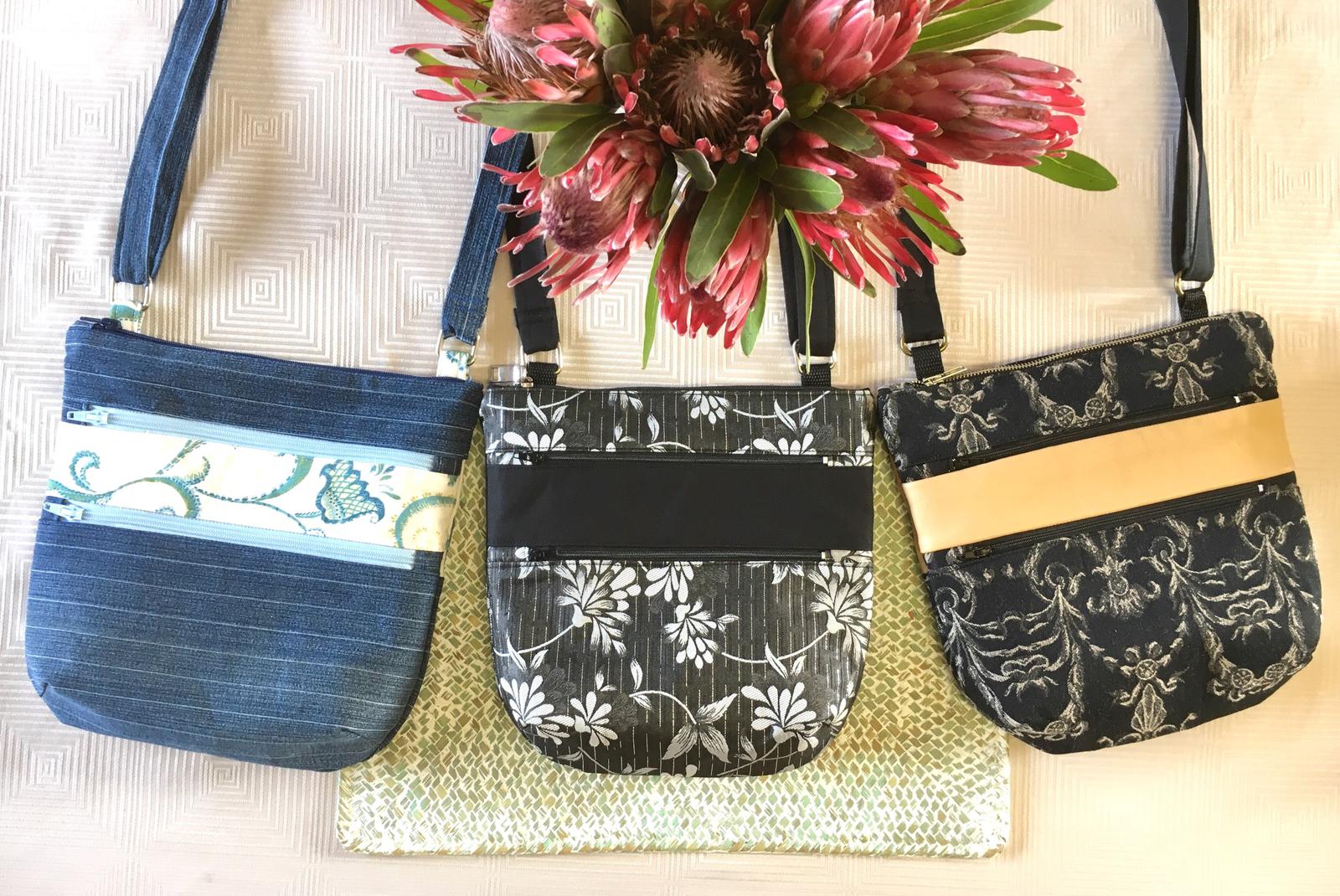 Tri zip Crossbody bags