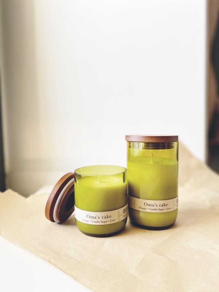 Sustainable Soy Candles in recycled wine bottles