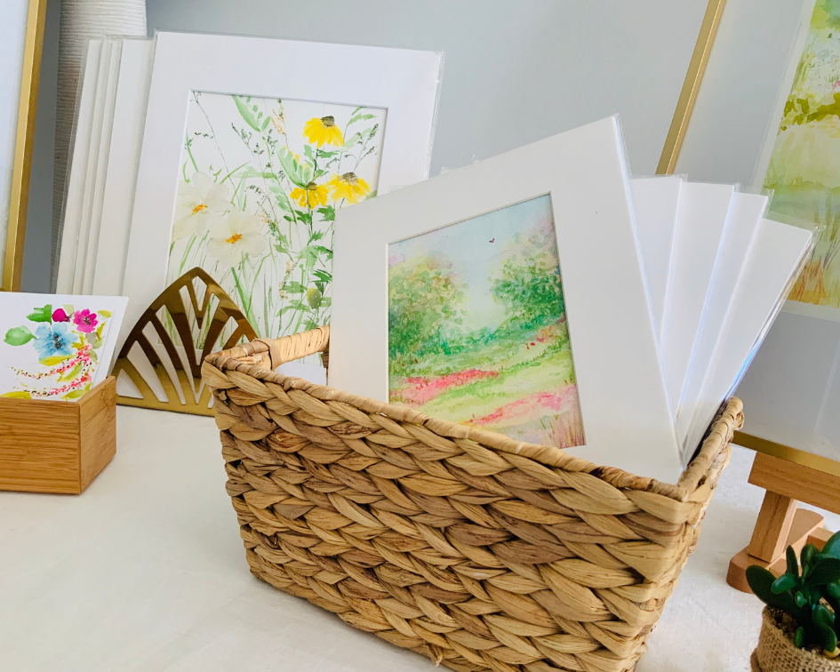 Pink blossom art stall
