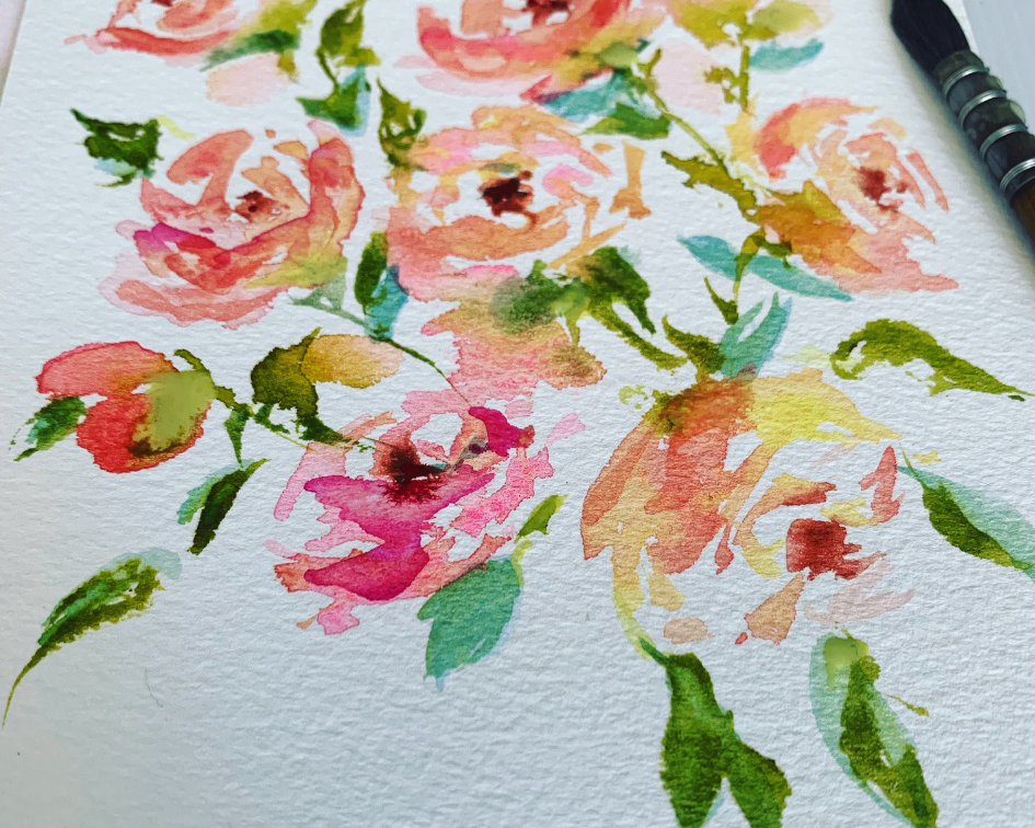 Loose floral roses