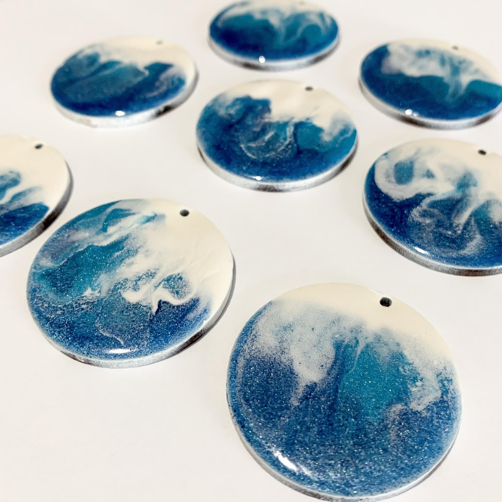 Poured resin earring components