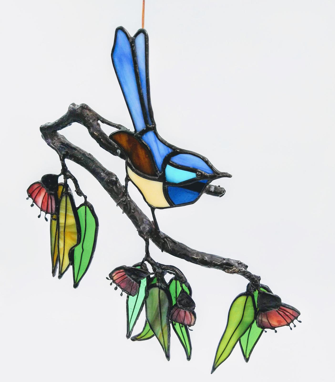 Blue Wren and Blossoms