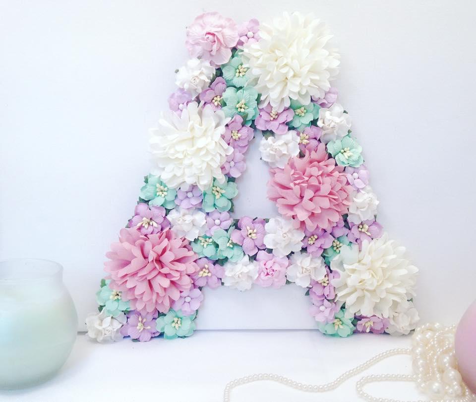 25cm letter (or number) in pastel colours