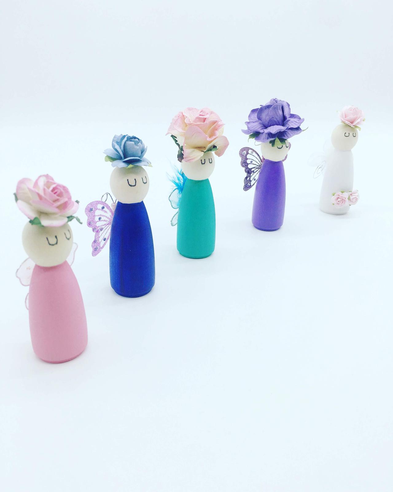 Mixed fairy peg dolls