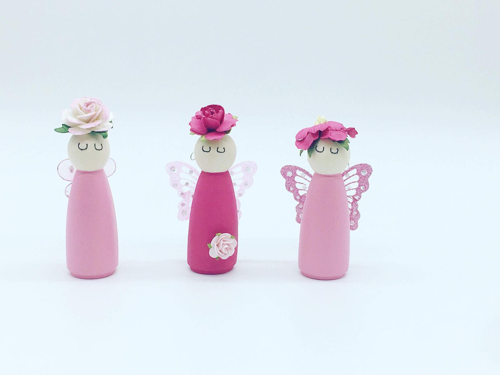 Pretty pink fairy peg dolls