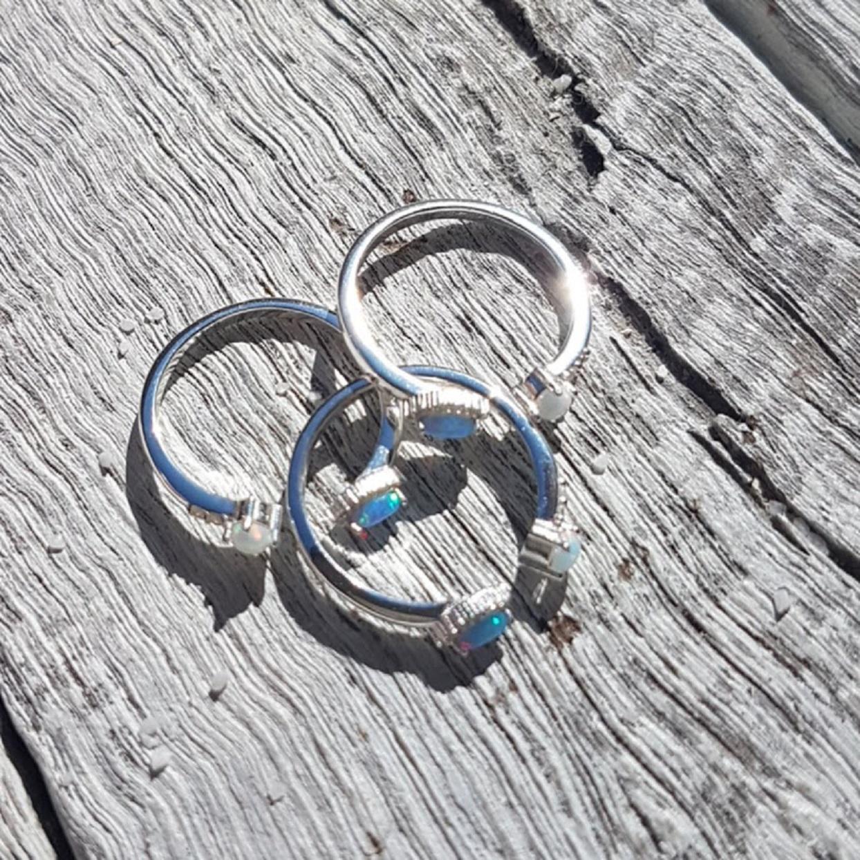 Handmade S.A. Silver Opal Rings