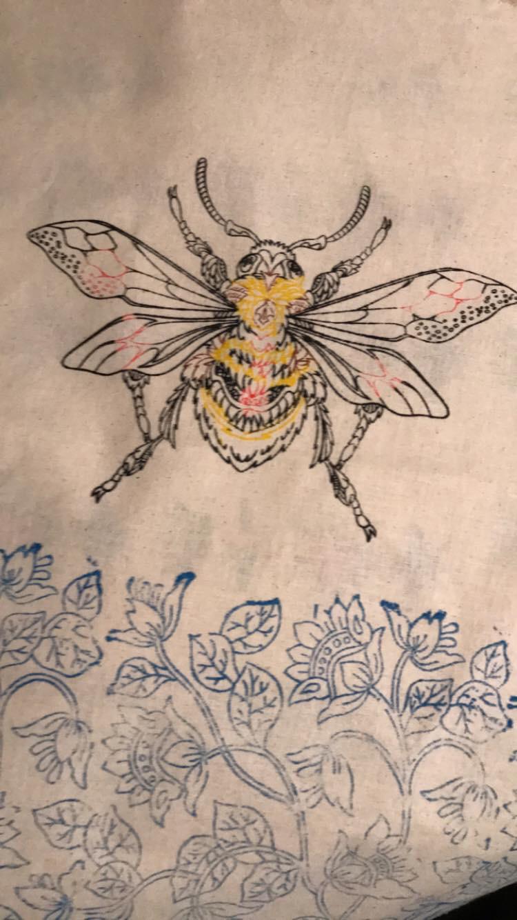 Hand printed bee wax wraps