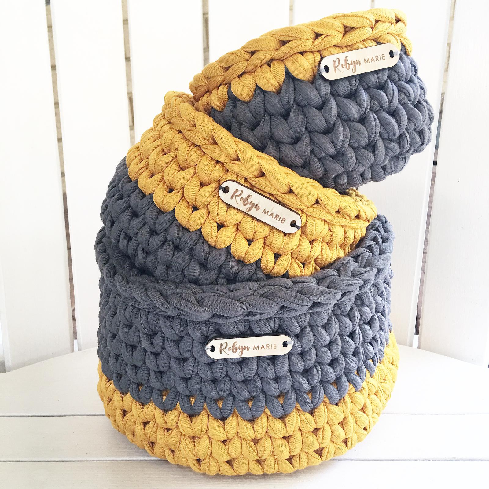 Mustard charcoal basket set