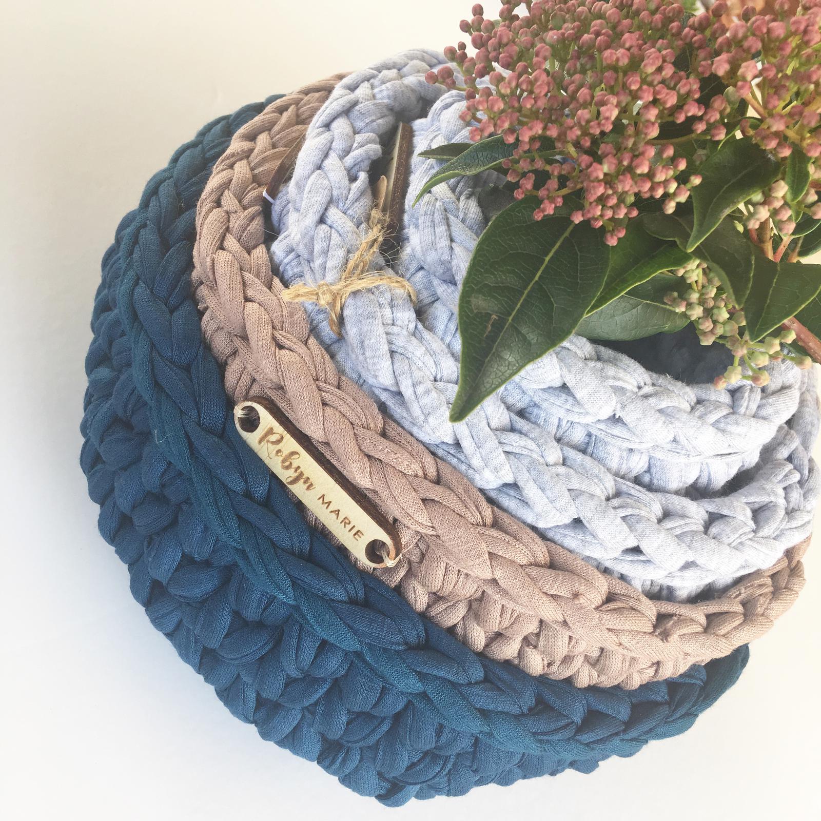 Crochet baskets stack