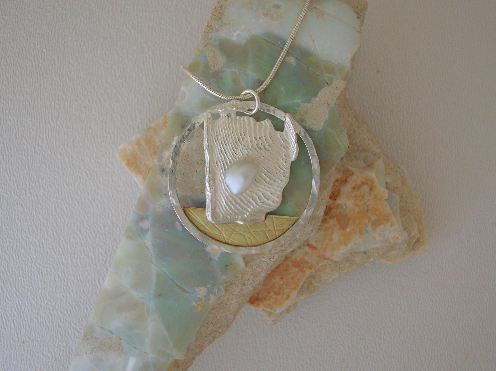 Caught by the Sea Collection Sterling Silver cast Cuttlefish, Abrolhos Keshi