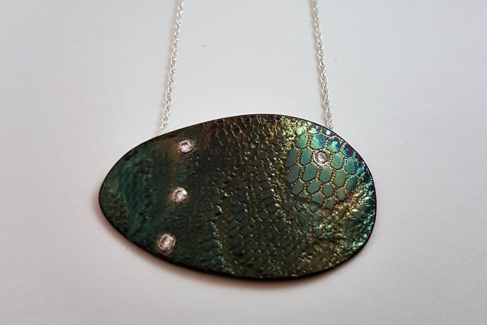Oxidised Sterling Silver Lace Pendant