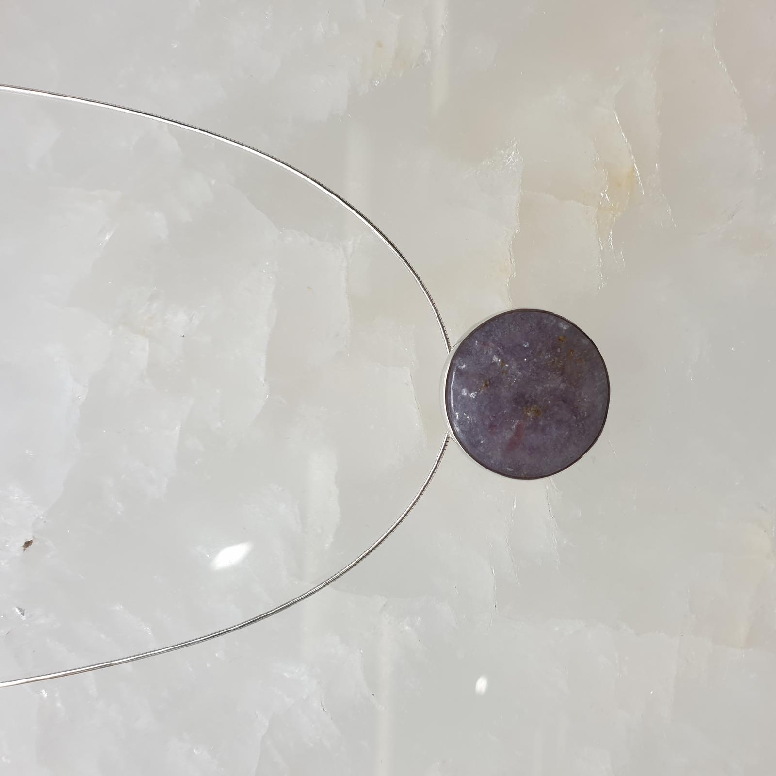 Lepidolite Cabochon set in Sterling Silver