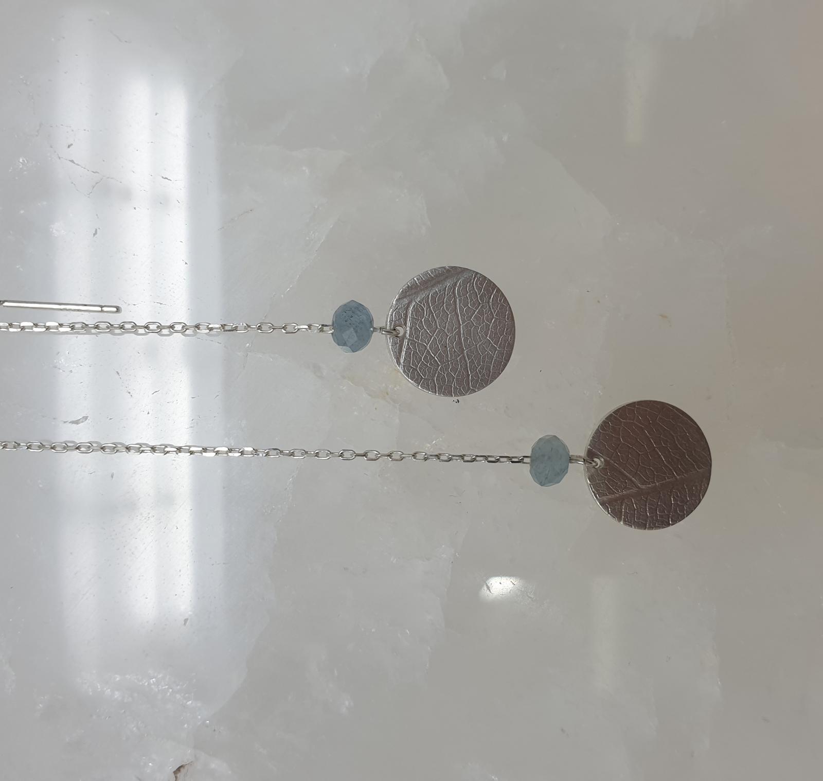 Aquamarine and Sterling Silver Earrings