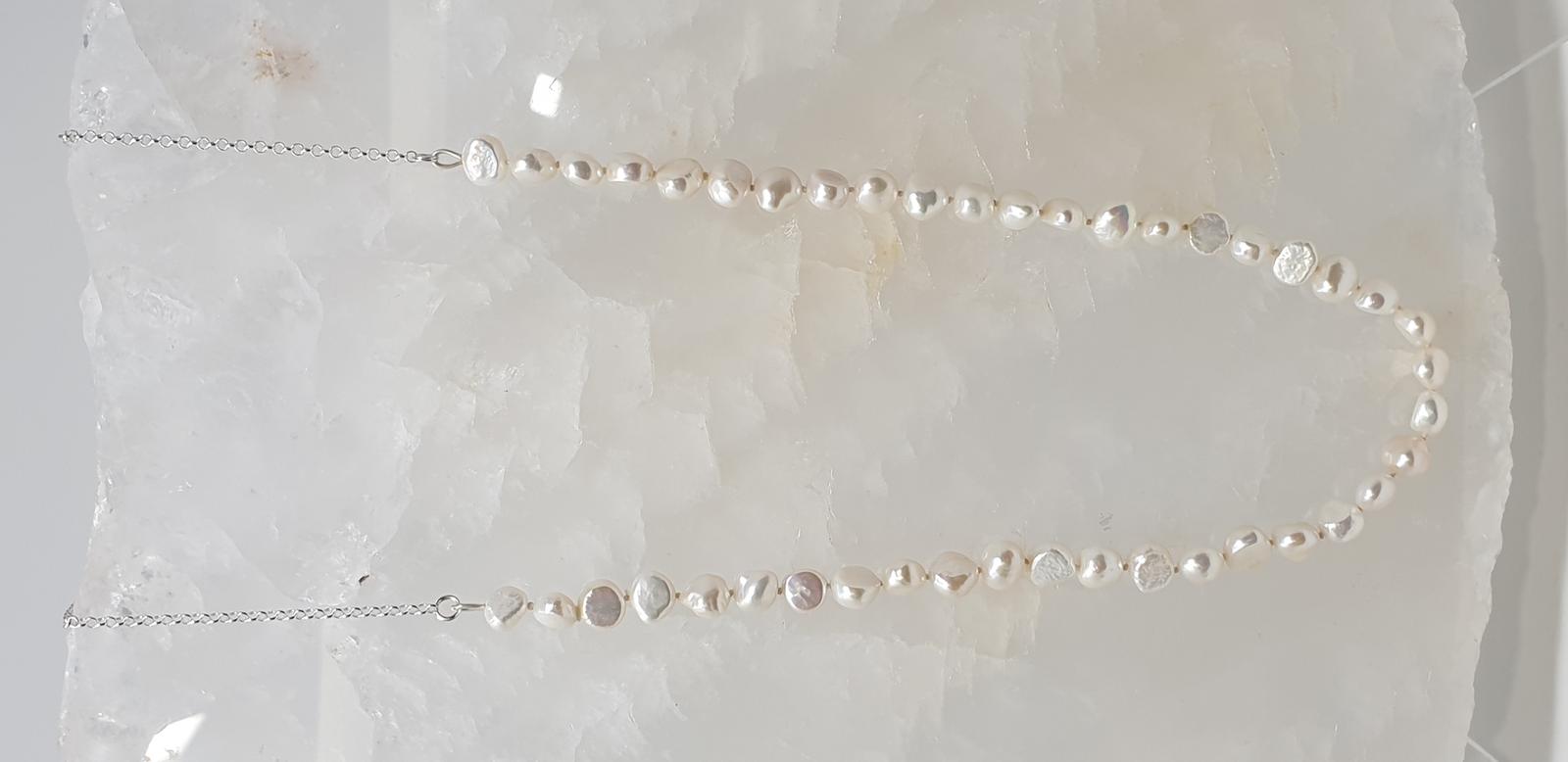 Fresh Water Pearls with Sterling Silver Chain and Griffin Silk Thread