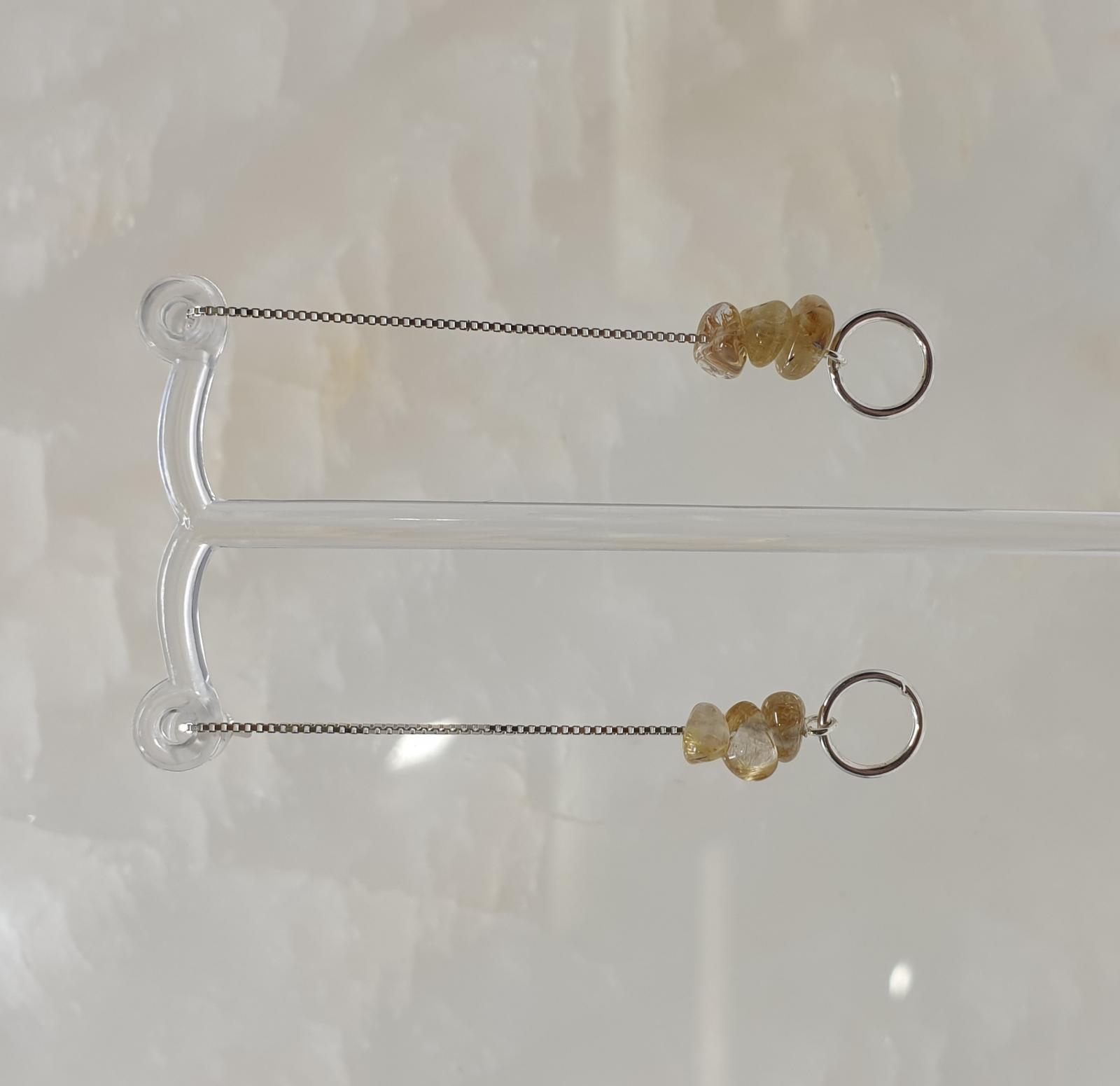 Golden Rutile Quartz and Sterling Silver Earrings