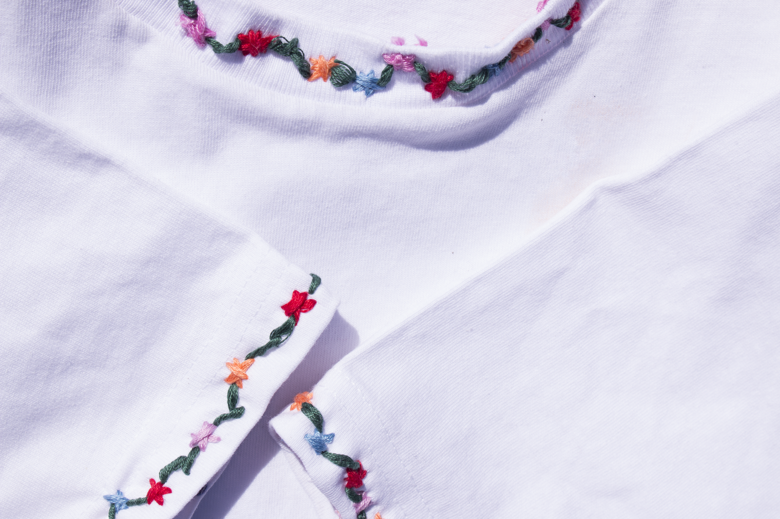 September Flowers - Hand Embroidered