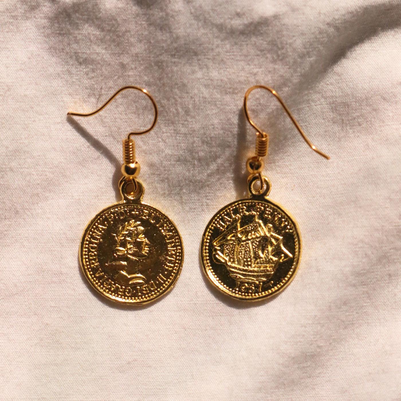 recycled earrings - Golden Greek