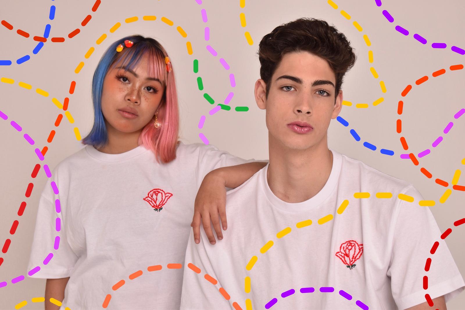 Rose Tee Hand Designed & Embroidery Shirt