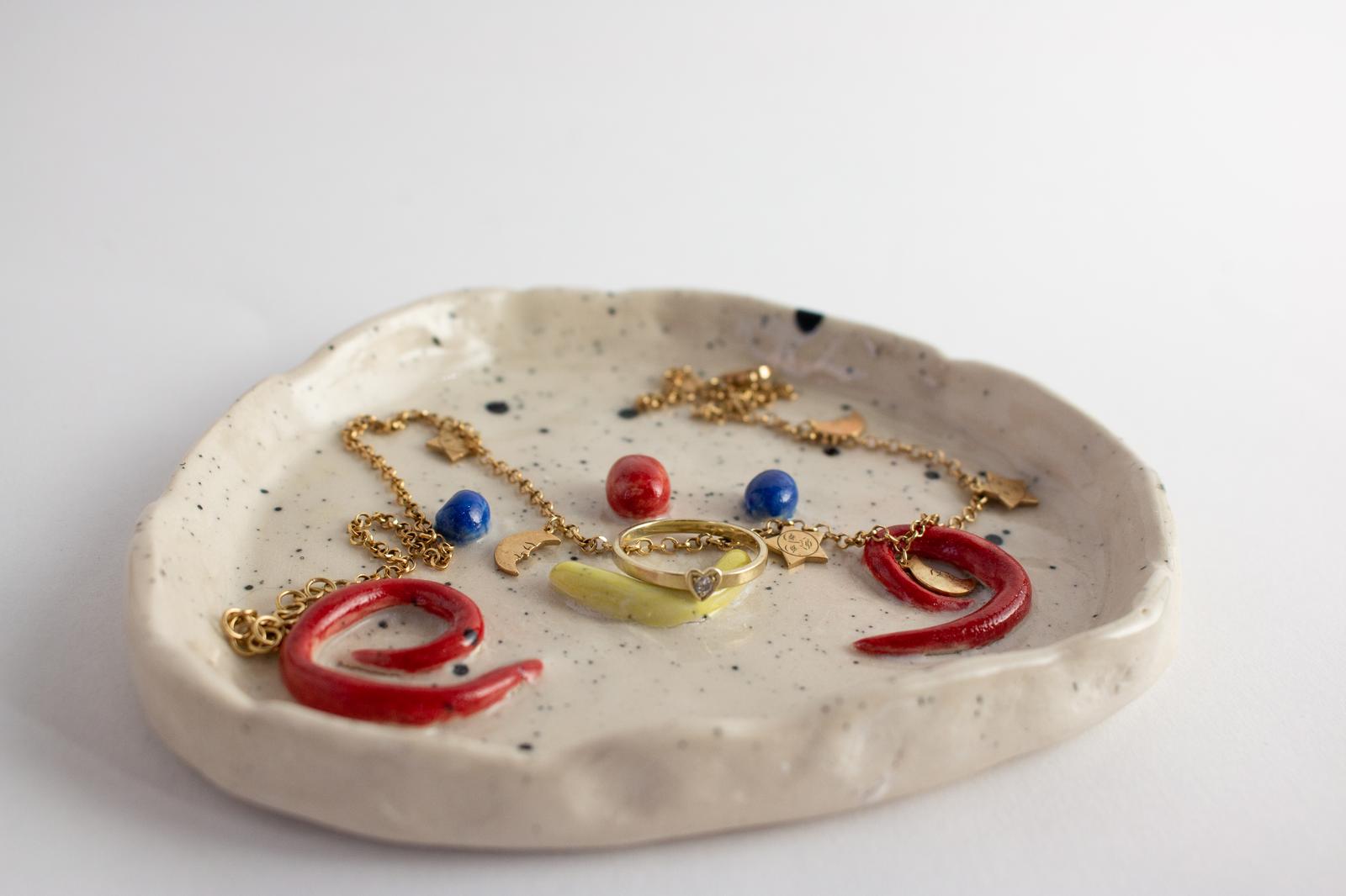 Ceramic Trinket Dish/Brush Cleaner