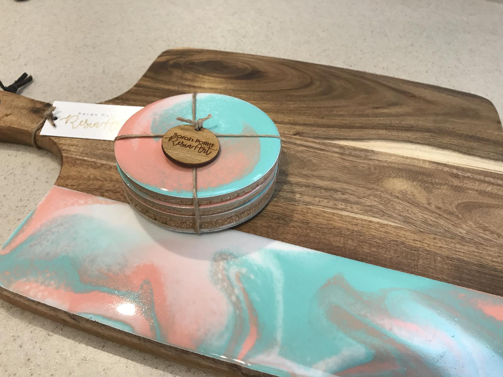 Cheeseboard and coasters