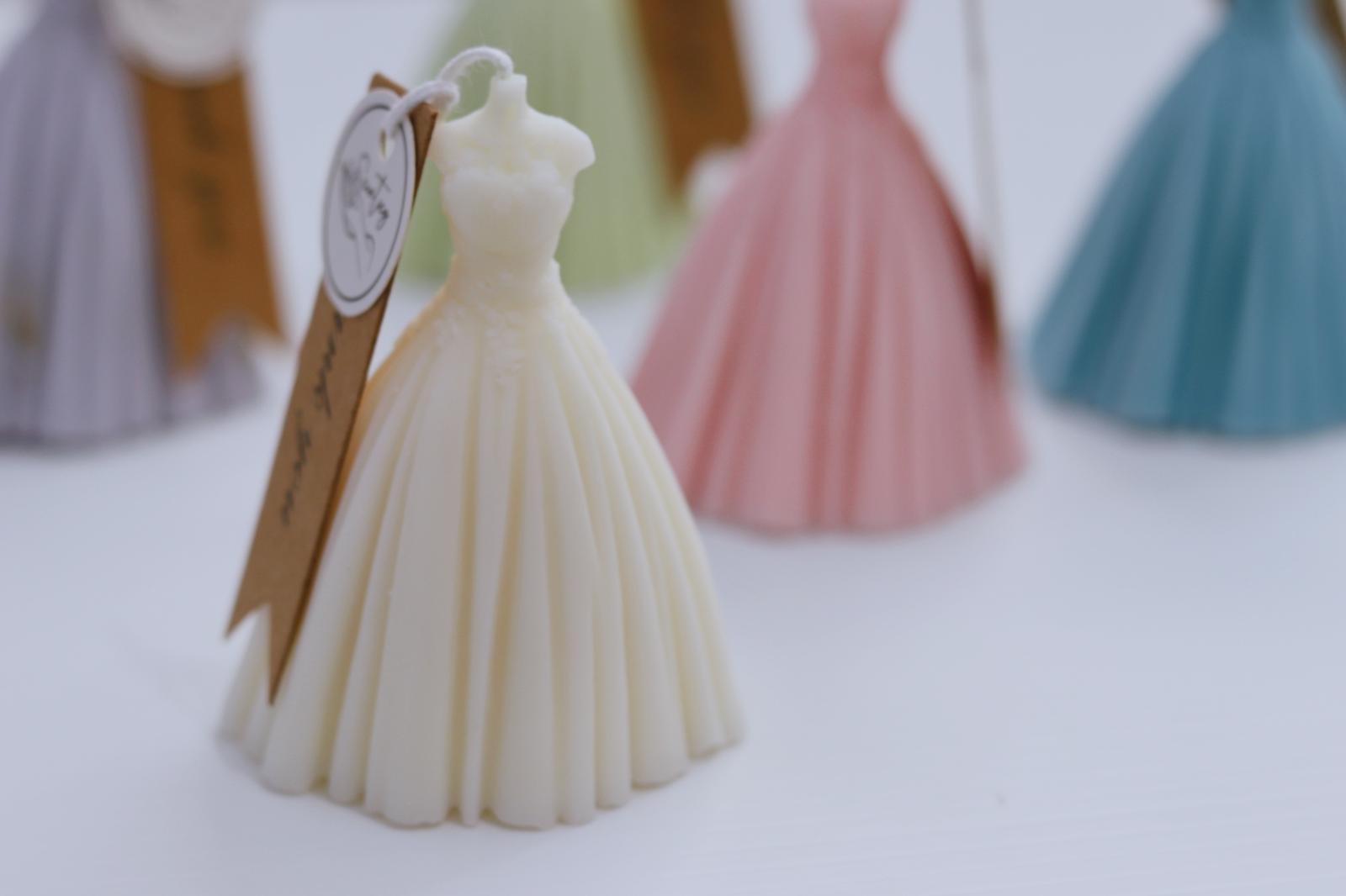 Wedding Dress Pillar Candles