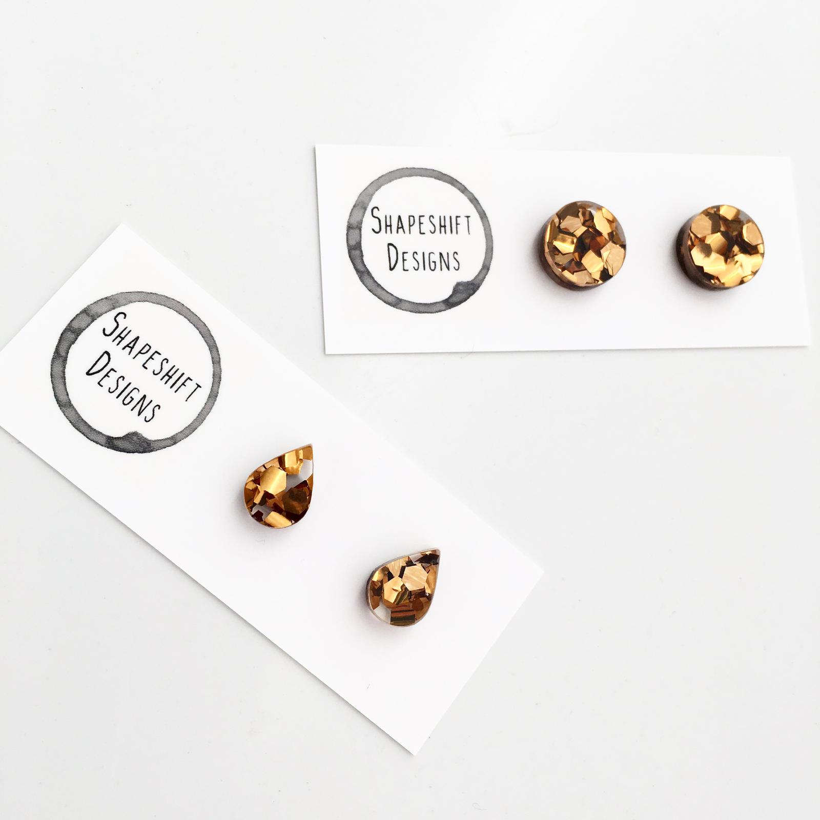 Laser Cut Acrylic Chunky Glitter Studs