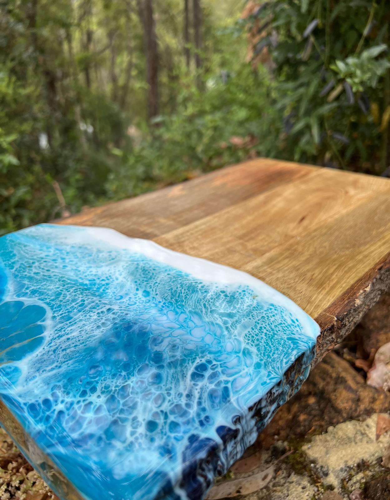 Ocean resin chopping board