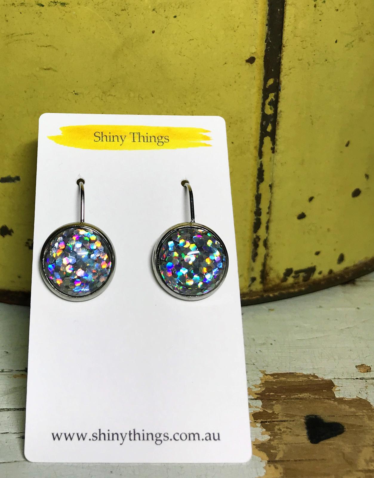 Glitter hook earrings