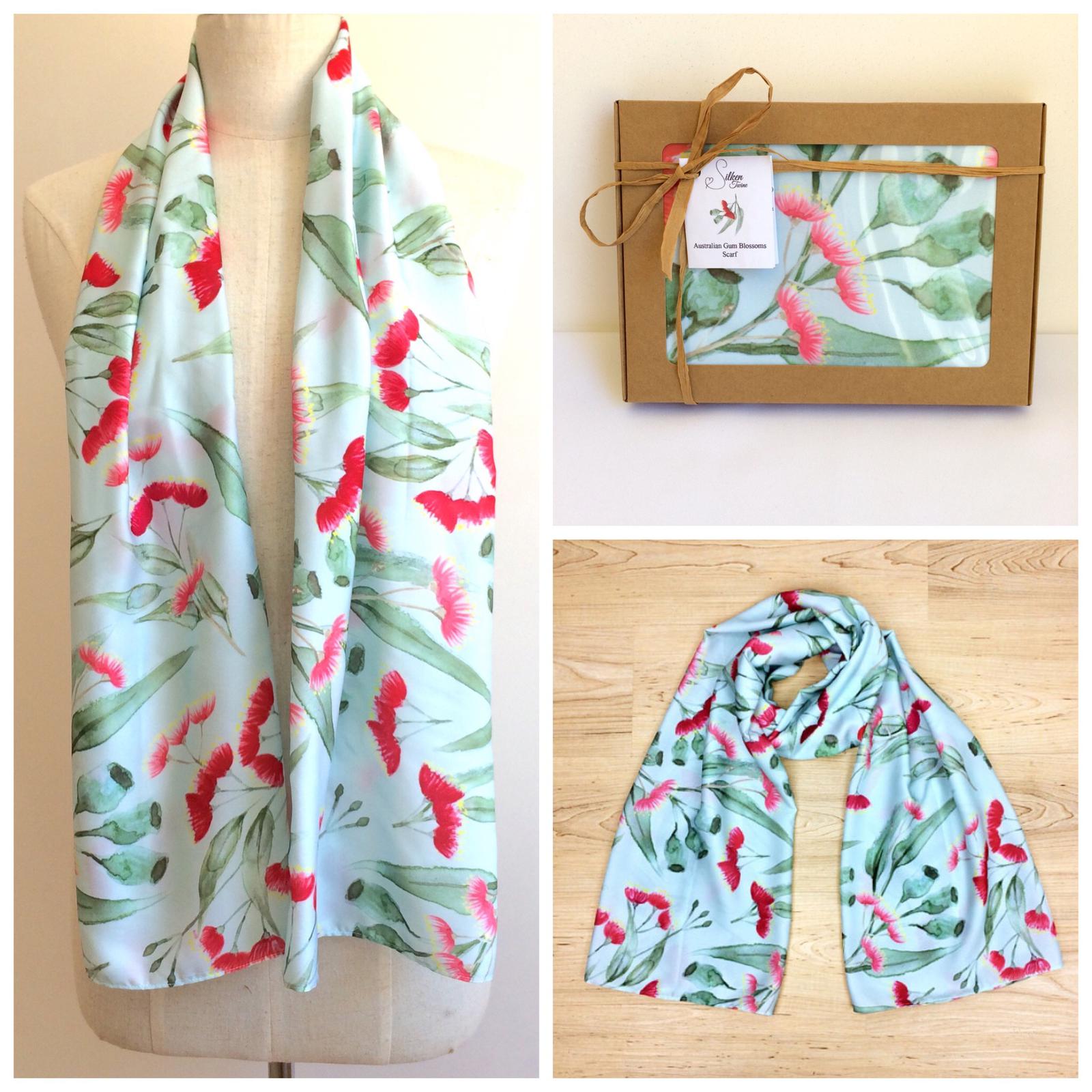 Gum Blossoms Mint Scarf