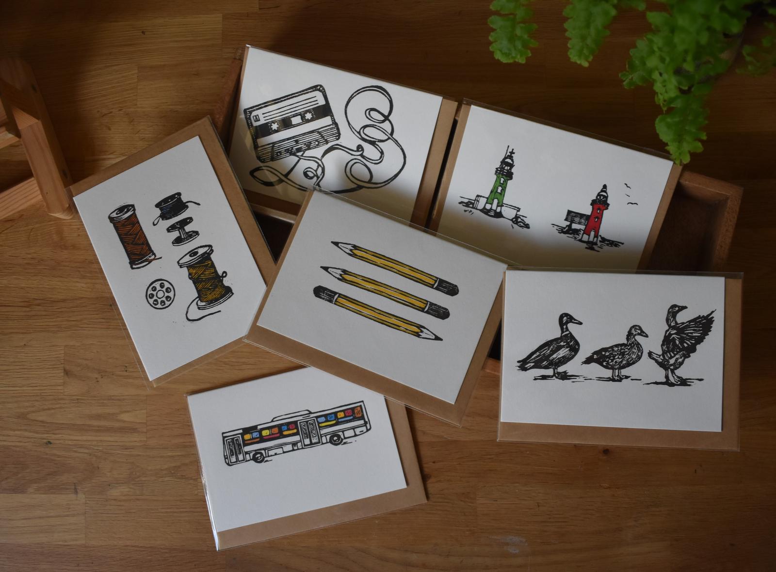 Handmade Relief Print Cards