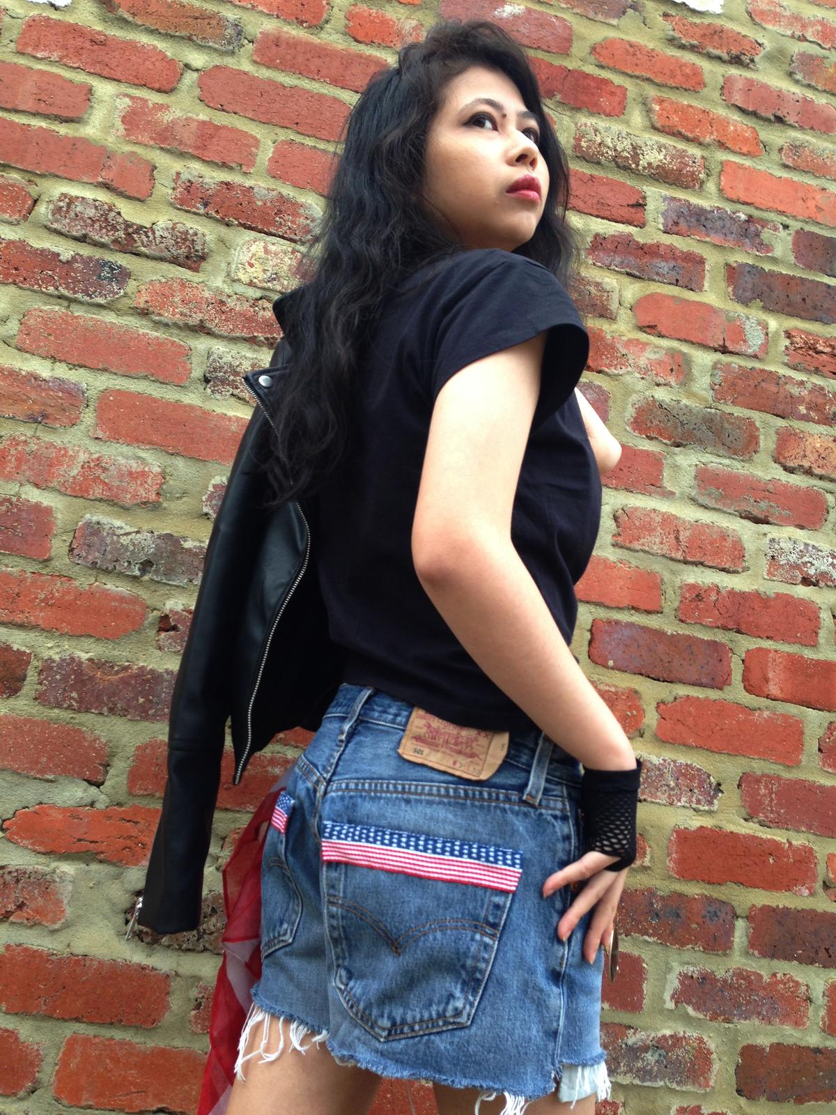 Upcycled US Flag Shorts