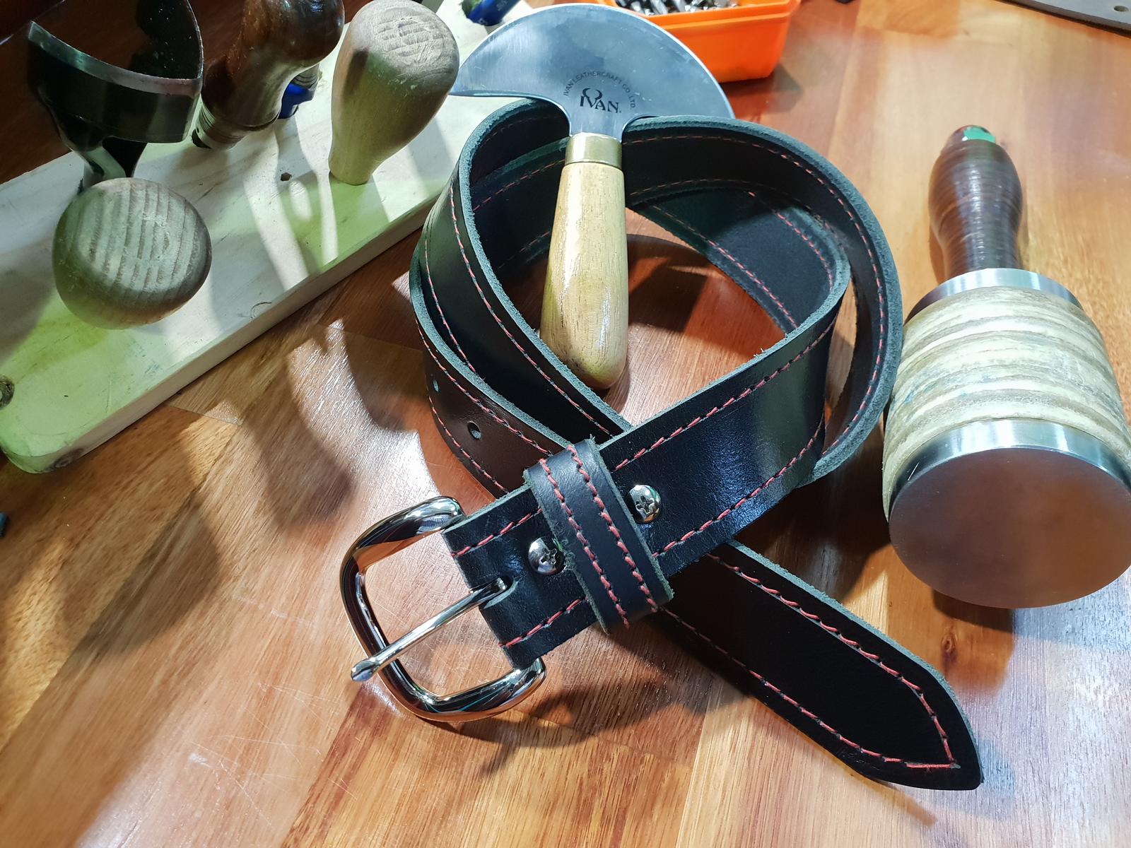 Black Belt with Red Stitching