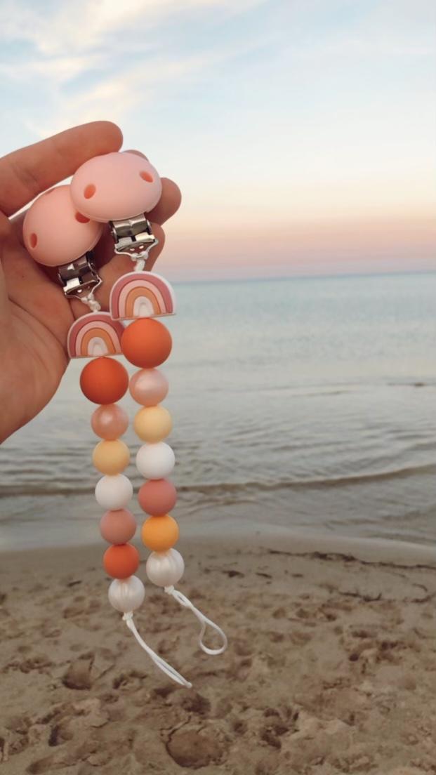 Boho rainbow dummy clips