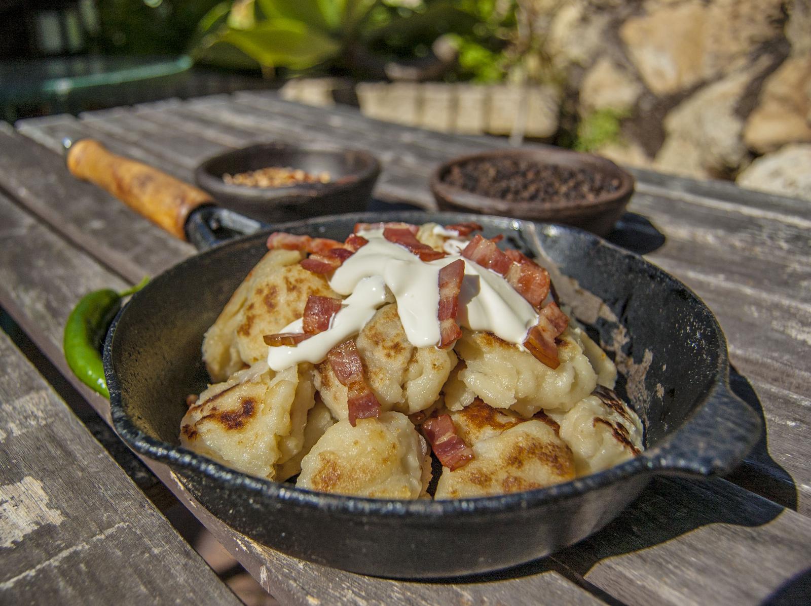 Dodolle - Pan fried Hungarian Potato Dumplings with savoury toppings