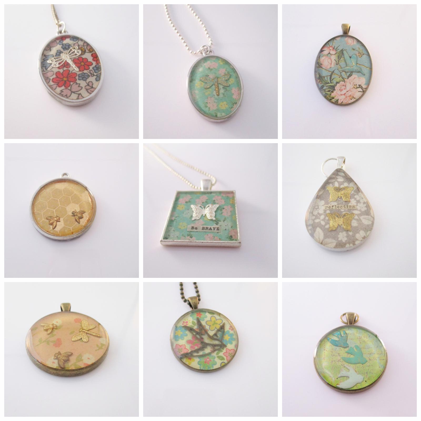 Resin charm pendants